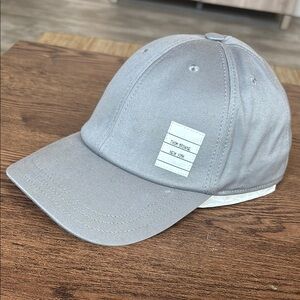 Thom Browne Gray Baseball Cap with signature Logo Patch. Made in Italy. Size M.